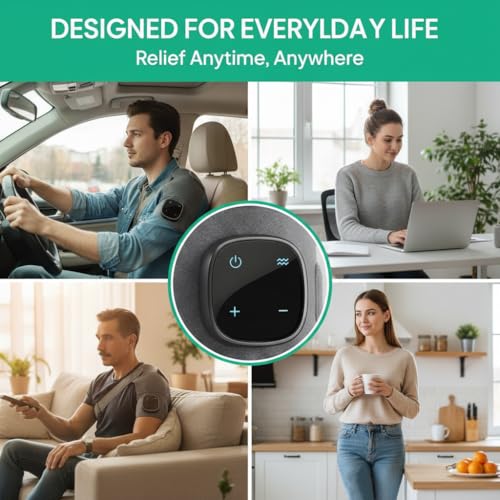 Masajeador de hombros con calefacción y compresión de aire, portátil recargable y sin cables para relajación diaria y confort miniatura 5