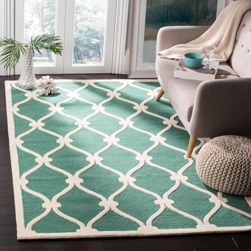 Image of Hand Tufted Wool Carpets Anti Shedding Rug Modern Carpets for Living Room Size 8x11 Feet