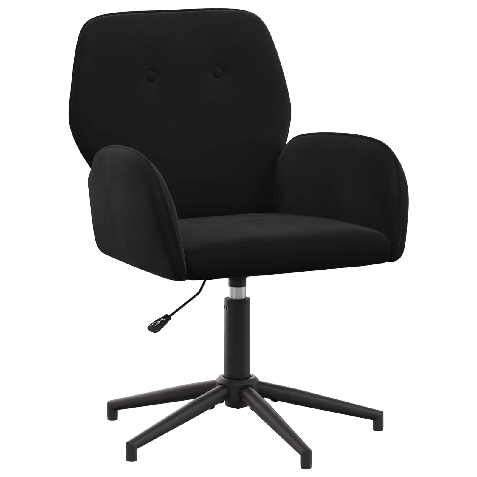 Sedia girevole da ufficio, 54 x 55 x 90 cm, colore: Nero Velluto