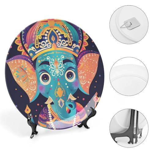 Plato decorativo de cerámica POLESVBM de 15,2 cm con soporte para mesa 5