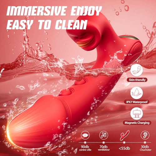 Image of Toendi Flapping Vibrator Adult Sex Toy, Rabbit Sex Toy for Women Couples | 10 Flapping & 10 Licking Modes, Thrusting, App Controlled, Silicone, Double-Ended Clitoral G Spot Stimulator