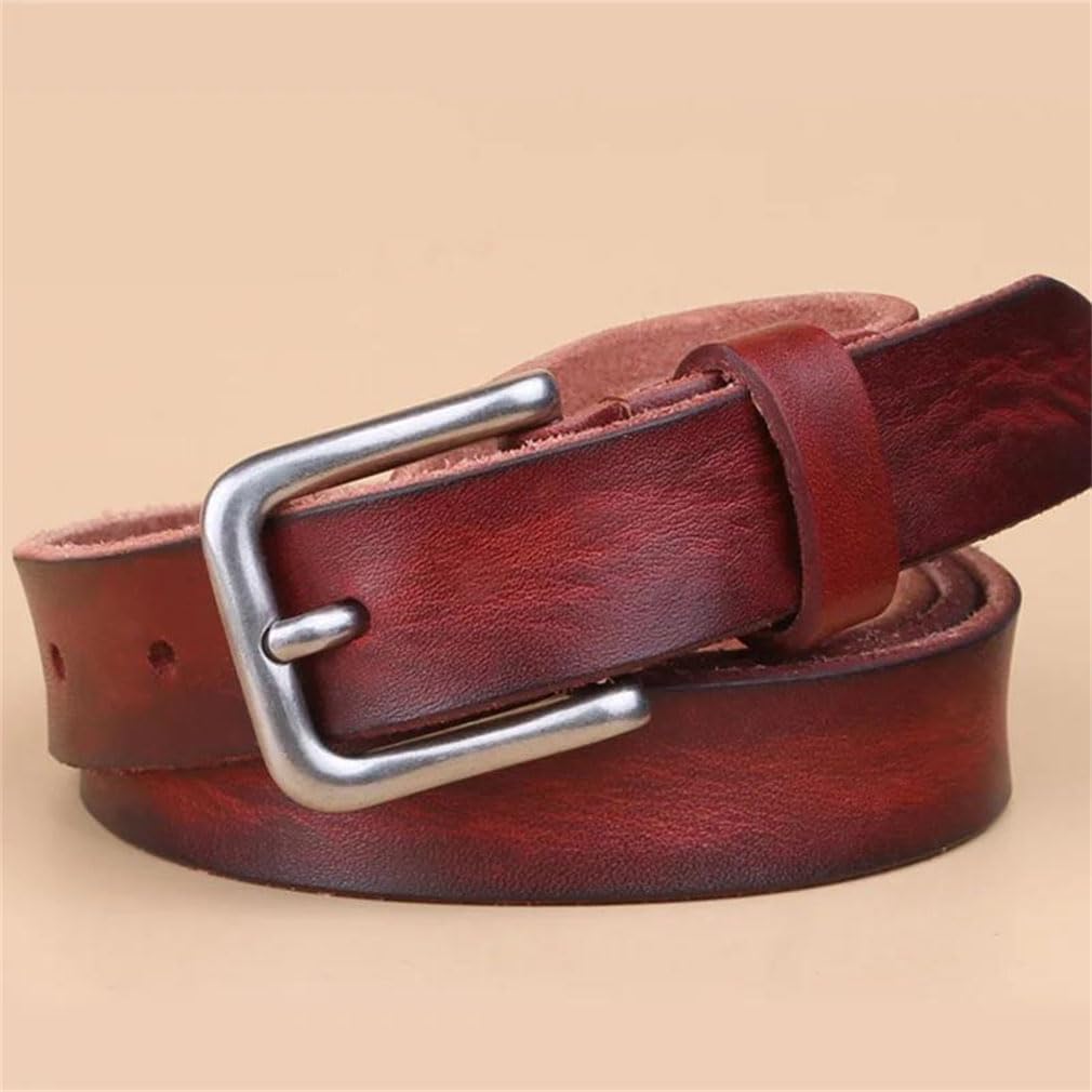 Cinturones de piel de vaca para mujer con hebilla de 2,2 cm