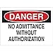 Brady 95390, Admittance Sign, (Pack of 10 pcs)