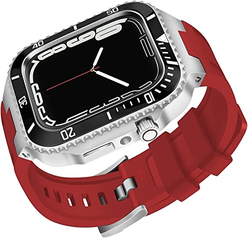 Kit de mod de lunette en céramique pour Apple Watch 45mm avec boîtier luxe en acier