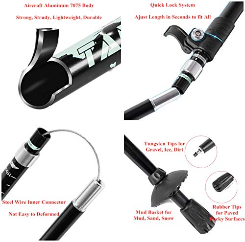 image for JJZS Hiking Trekking Poles Collapsible - 2 Pack, Durable Aluminum 7075