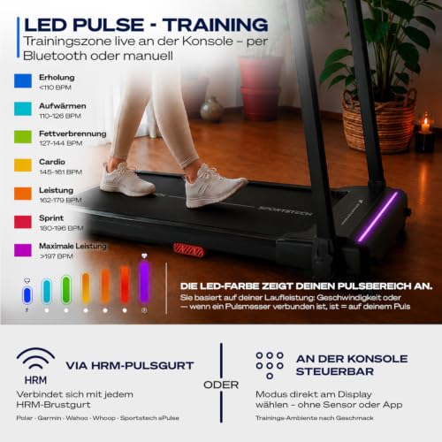 Sportstech, Laufband für Zuhause klappbar, bis 12 km/h, 9% Steigung – Ansicht 4