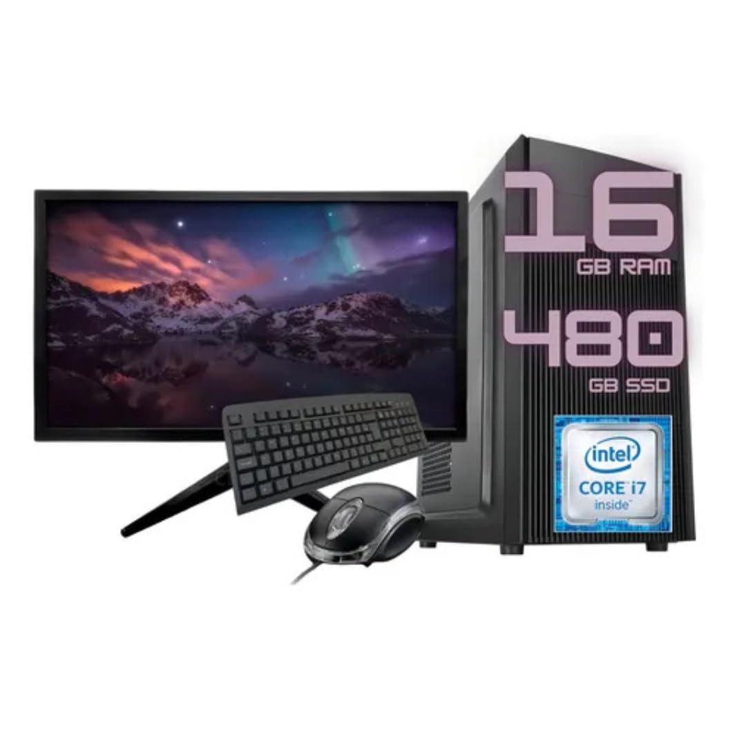 PC COMPLETO INTEL CPU I7 3770 MEMORIA 16GB SSD 480GB MONITOR 19