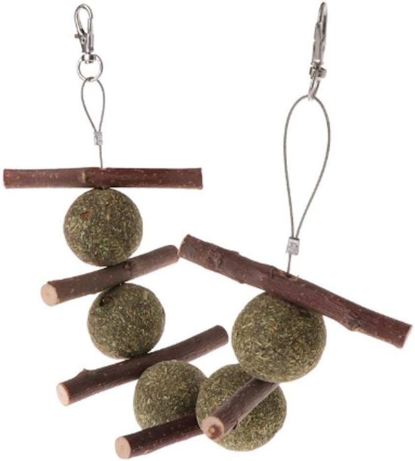 All Things Bunnies Hanging Apple Wood/Hay Balls Treat