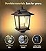 PASAMIC 2 Pack Solar Wall Lanterns with Replaceable Bulb,Outdoor Hanging Lights with 4 Solar Panels,Dusk to Dawn Led Outdoor Wall Sconce, Anti-Rust Waterproof Lanterns with Hooks,3000K Warm White