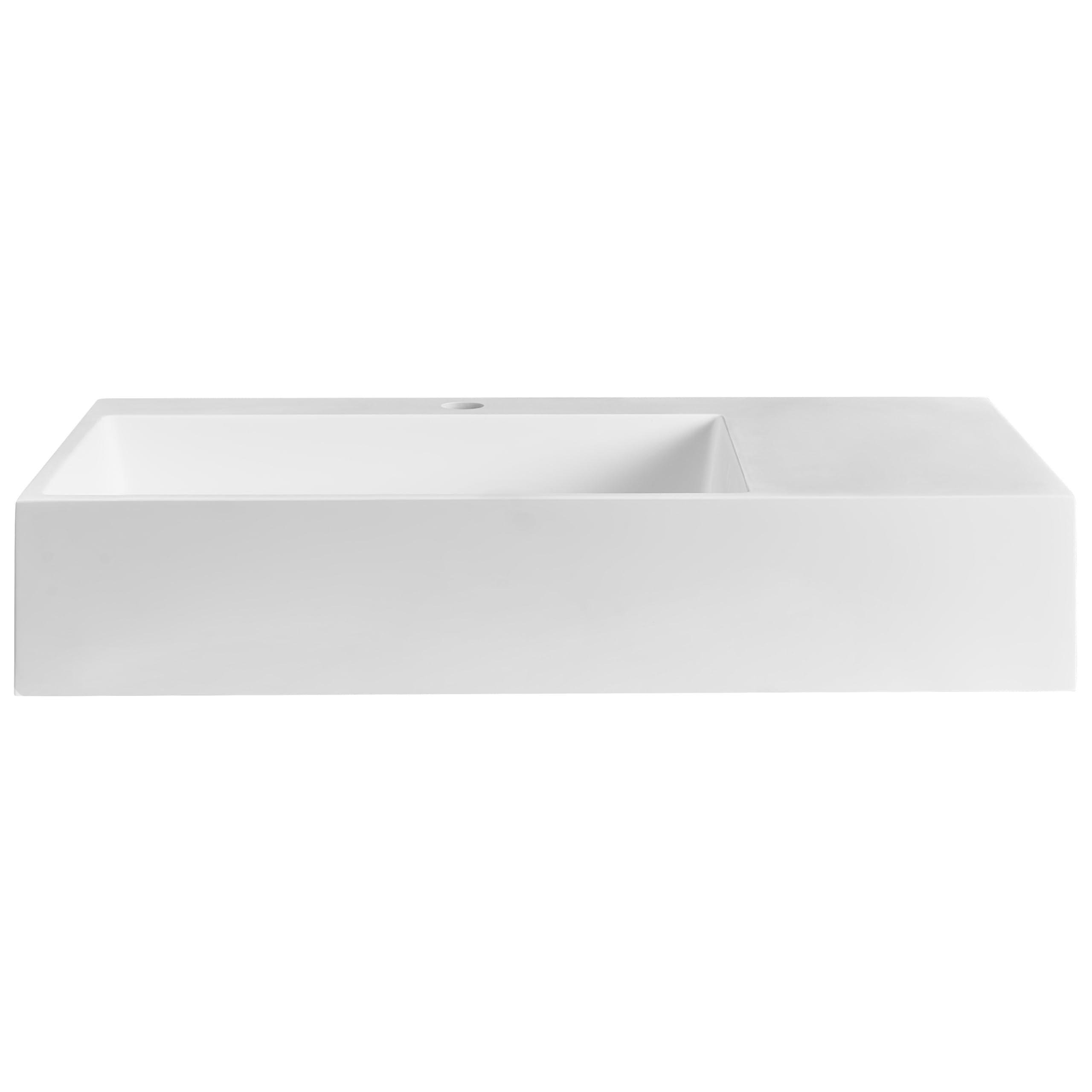 Lavabo suspendido de pared clásico rectangular fundición mineral acabado mate 75 x 43 cm blanco Cusco