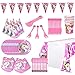 Einhorn Party Set,78 Stück Einweg Pink Mädchen Einhorn Geburtstag Geschirr Kit,Einhorn Party Supplies,Einhorn Party-Set,Dekorationen Geburtstage Einhorn,für Kindergeburtstag,Party Deko,10 Gäste