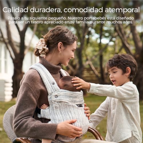 Miniatura 2 de Momcozy Herihuge Portabebés - Encantador Tejido Jacquard, Duradero Y Elegante - Comodidad Todo El Día Para Las Madres - 3 24 Meses