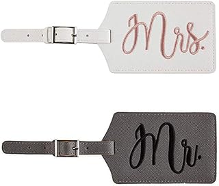 Gotetiso Etichette per Valigie 2 Pezzi Etichetta per Bagagli Viaggio Tag Bagagli Tag Mr. e Mrs. Viaggio Bagagli Tag Accessori Tag Viaggio Luna di Miele Borsa Valigia Identificatore Etichette