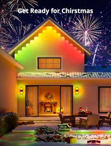Image of Smart Outdoor Wall Light, RGBCW Porch Light, IP65 Waterproof 2Pack