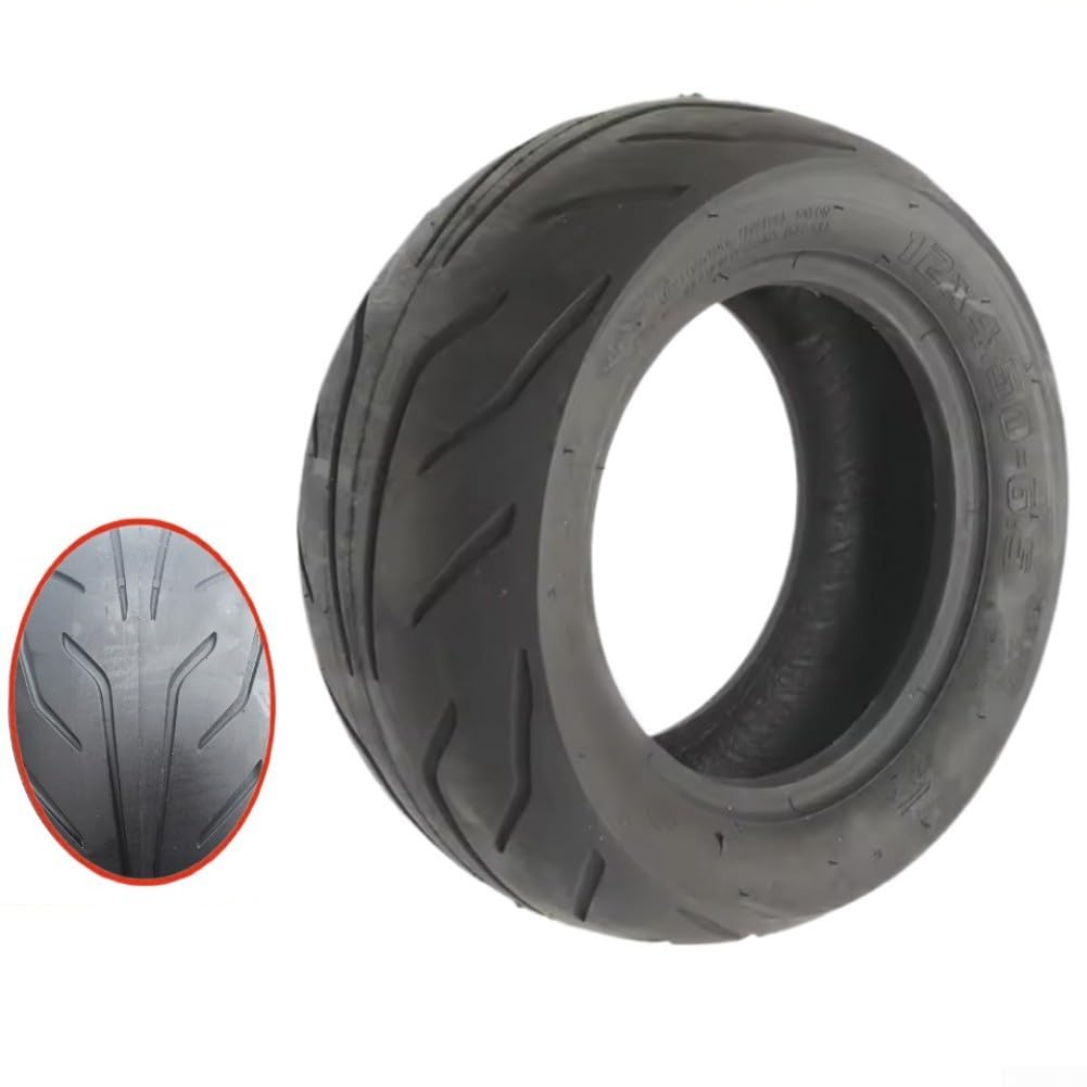 Neumático de vacío sin cámara de 12 x 4.50-6.5 para scooters eléctricos, goma resistente a pinchazos con agarre mejorado, color negro
