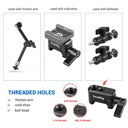 SmallRig NATO Clamp, Quick Release Clamp with 1/4" 3/8" M2.5 Thread for Cold Shoe Monitor Support Camera Cage - 1973 by SMALLRIG - Image 2