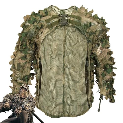 Traje Ghillie - Traje Ghillie de Camuflaje | Traje Ghillie Hoja | Traje de Capa de Camuflaje | Ropa de Caza de Camuflaje | Ropa de Caza para fotografía de Vida Silvestre Hombres