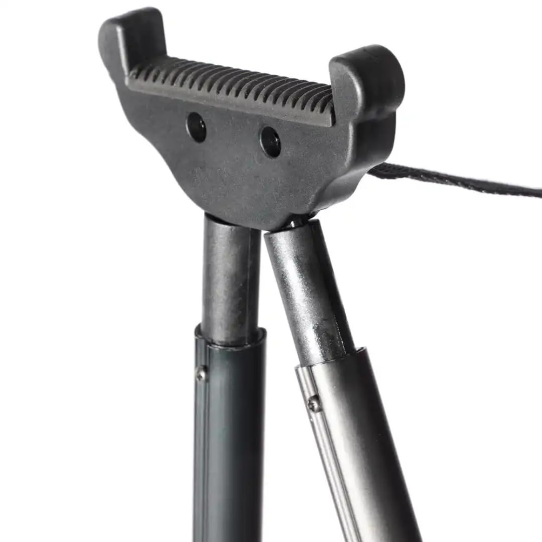 Zielstock – Höhenverstellbarer Vierbein-Zielstock aus Aluminium (95–175 cm), V-Gabel, 360° drehbar, gepolsterte Griffe, inkl. Tragetasche – Stabiler Schießstock für die Jagd