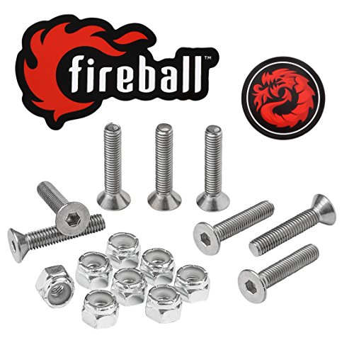 Fireball Dragon Stainless Steel Skateboard Hardware Set (Flat Allen, 1.0