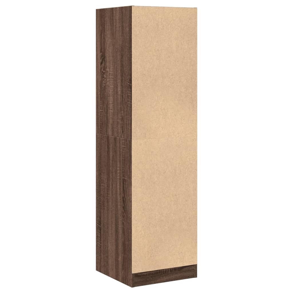 Apothekerschrank Eichen-Optik, 40x41x144,5 cm Beistellschrank aus Holzwerkstoff mit 4 Schubladen, Hoher Auszugschrank für Küche, Wohnzimmer und Büro, Braun