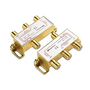Cable Matters 2-Pack Bi-Directional 2.4 Ghz 3 Way Coaxial Cable Splitter for STB TV, Antenna and MoCA Network – All Port…