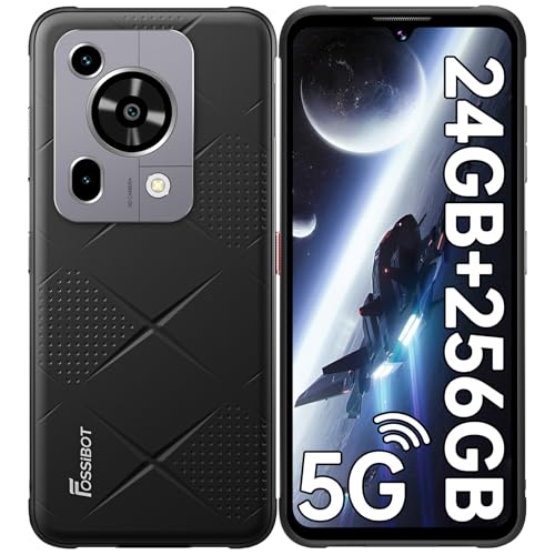 FOSSIBOT F112 PRO (2025) Rugged Phone Unlocked 5G - 24GB RAM+256GB/1TB ROM Cell Phone, 6.88''Display, 7150mAh Battery Smartphone, 50MP Camera, Android 14 Dual SIM Phones, IP68/IP69K/NFC/GPS,Black