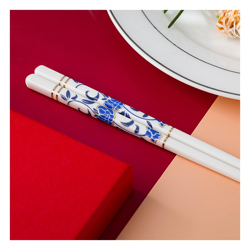 ZHOUXIAO Boîne-Cadeaux Chinois en Porcelaine Boîte-Cadeau, 10 Paires Rétablissements De Baguettes De Vaisselle Réutilisables Lave-Vaisselle Réutilisable Ensemble De Cadeaux O