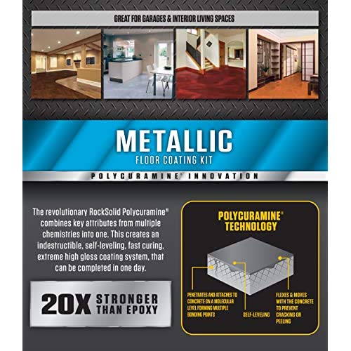 Rust-Oleum 299743-2PK RockSolid Metallic Garage Floor Coating, Gunmetal, 2 Pack