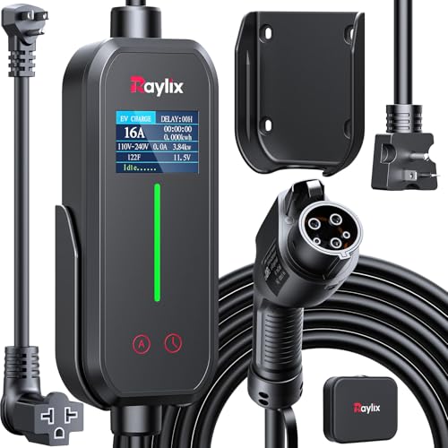 Raylix 16A Level 1 2 EV Charger, 110V-240V Electric Car