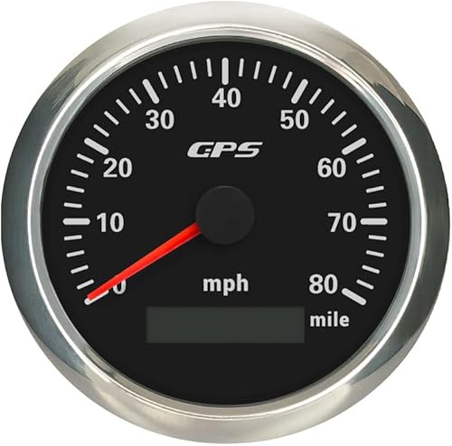 Miniatura 5 de ELING Kit de cuentakilómetros con velocímetro GPS de 3.346 in, calibre de 0 a 80 MPH para automóvil a control remoto, camión, motocicleta, barco,