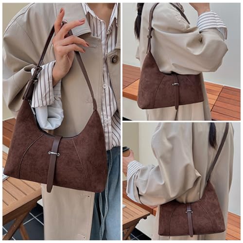 Sac en daim marron de qualité supérieure avec décor extérieur