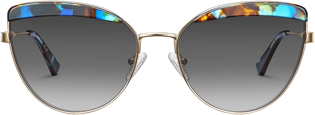 CARFIA Matal Acetate Cateye Polarized Sunglasses for Women UV Protection CA5382