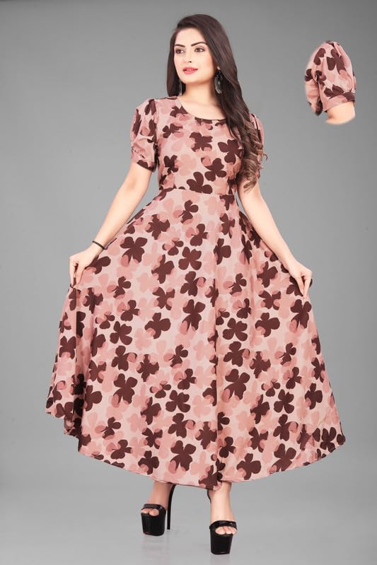 Image of Flower Printed Maxi Dress for Beautiful Women Nd Girls