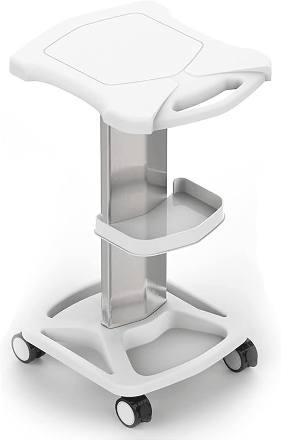 VUIKLCty Salon Rolling Cart Aluminum Alloy Salon Trolley Abs Beauty Salons Instrument Cart Trolley Cart With Casters Salon Cart(White)
