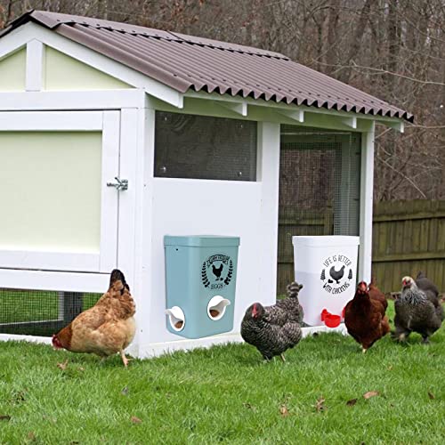 ‎Tgeyd LE Chicken Feeder And Chicken Waterer Set (3 Gallon/26 Pounds) - Hanging Automatic Chicken Feeder No Waste - Chicken Coop Accessories - Poultry Waterer thumb #6