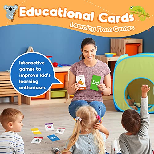 Flashcards Learning Toys For Toddlers 1-6 Years, Educational Toys For Preschool Learning Colors Shapes Numbers Animals Alphabet Flashcards For Kids Christmas Stocking Stuffers Gifts #TOP5