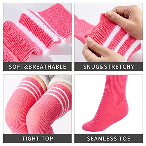 Image of Abodhu Womens Thigh High Socks, Over Knee Socks for Women, Striped Knit Long Tall Stockings, Cosplay Casual Socks