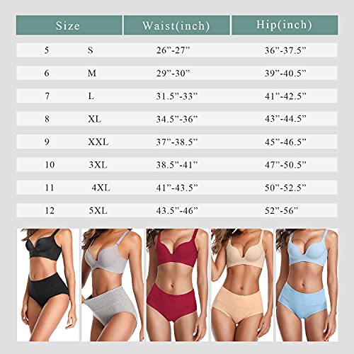 UMMISS Women's Cotton Brief Panties Soft Underwear Lingerie 5 Pack -Multi -L. - Thumbnail 6