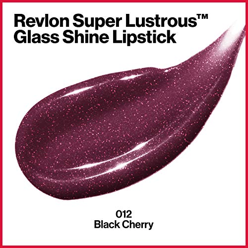 Revlon Super Lustrous Glass Shine Lipstick, Flawless Moisturizing Lip Color With Aloe, Hyaluronic Acid And Rose Quartz, Black Cherry (012), 0.15 Oz #TOP2