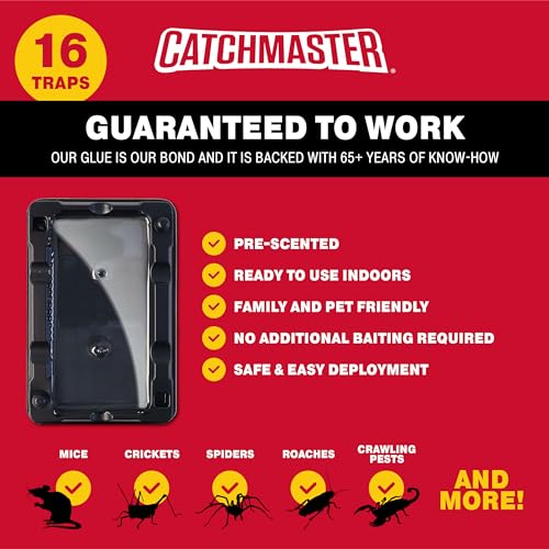 Catchmaster Mouse, Insect & Pest Control Glue Traps For Mice & Insects 16-Pk Adhesive Rodent & Bug Catcher thumb #2