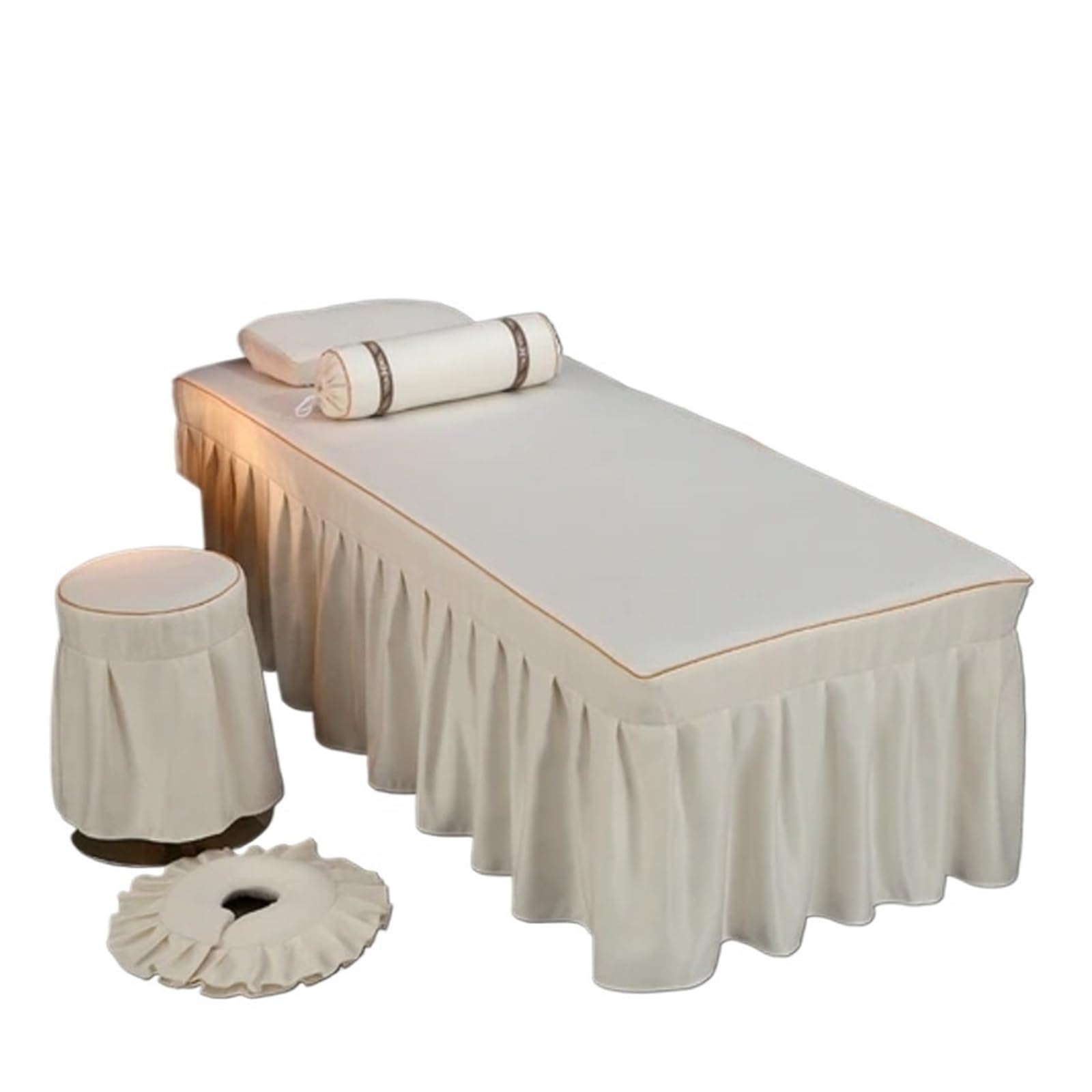 Massage Table Skirt Beauty Salon Massage Table Bed Sheet with Hole Bedskirt SPA Full Cover(Color-05,Square Head 70x190cm)
