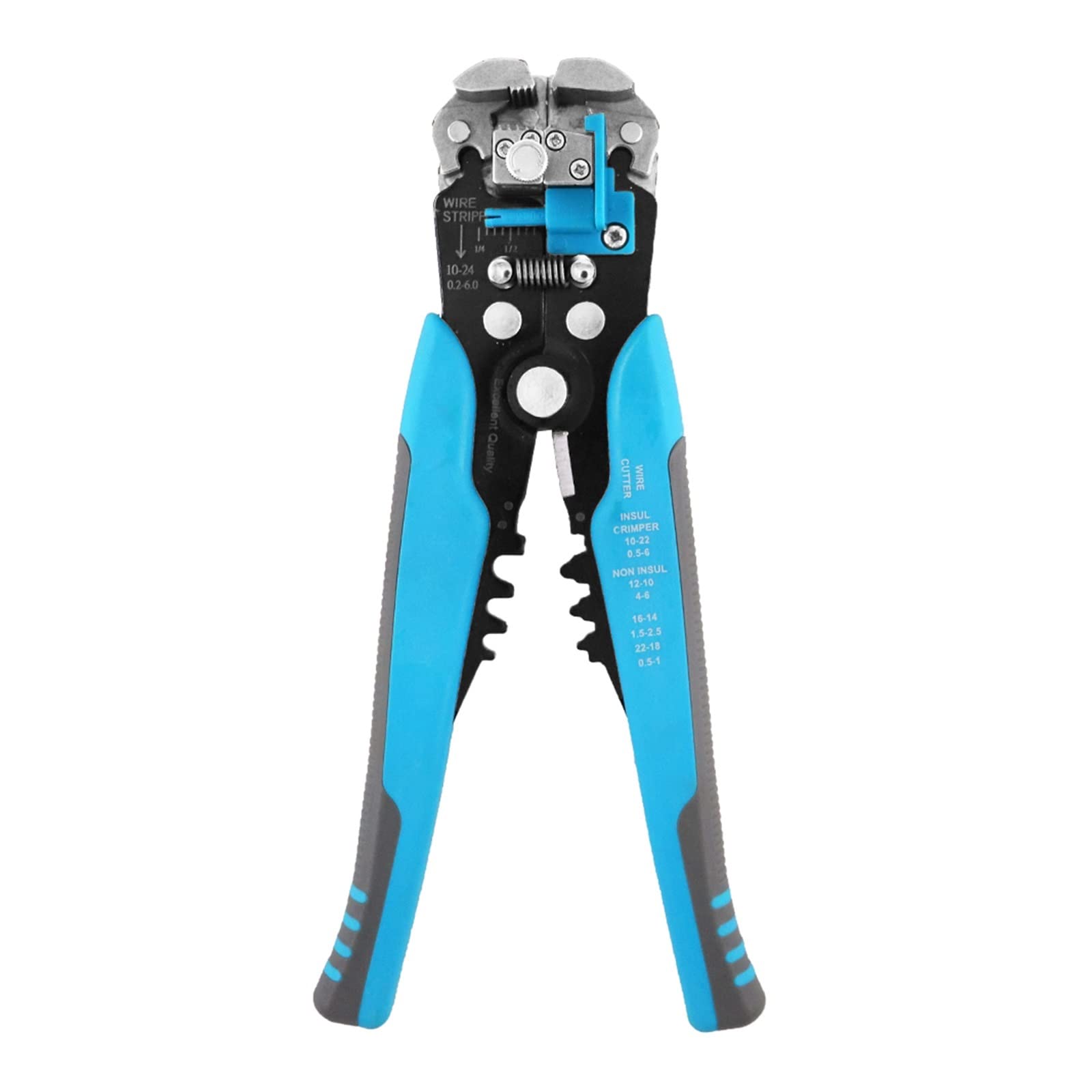 Crimper Cable Cutter automatyczny ściągacz izolacji wielofunkcyjne narzędzia do ściągania izolacji szczypce do zaciskania Terminal 0.2-6.0mm2 narzędzie perfection (Color : Blue)