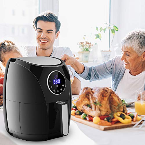 Costzon 7-In-1 Air Fryer, 3.4 Quart 1400W, Healthy Oil Free Cooking, Hot Air Deep Cooker With Lcd Touch, Temperature And Time Control, Dishwasher, Detachable Basket Handle, Ul Certified #TOP6