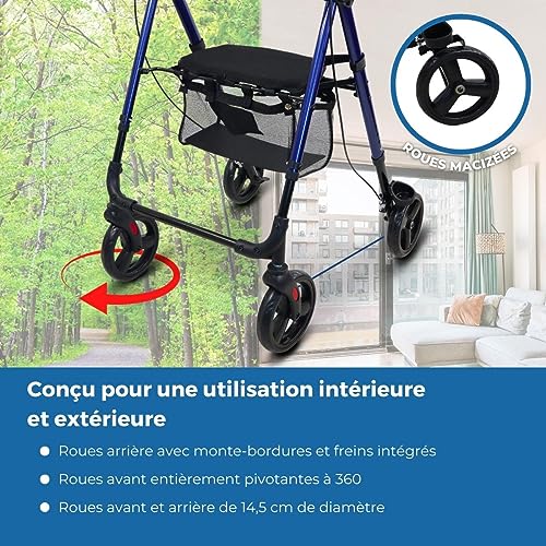 Déambulateur 4 roues Mobiclinic pliable pour retrouver l'équilibre - 3