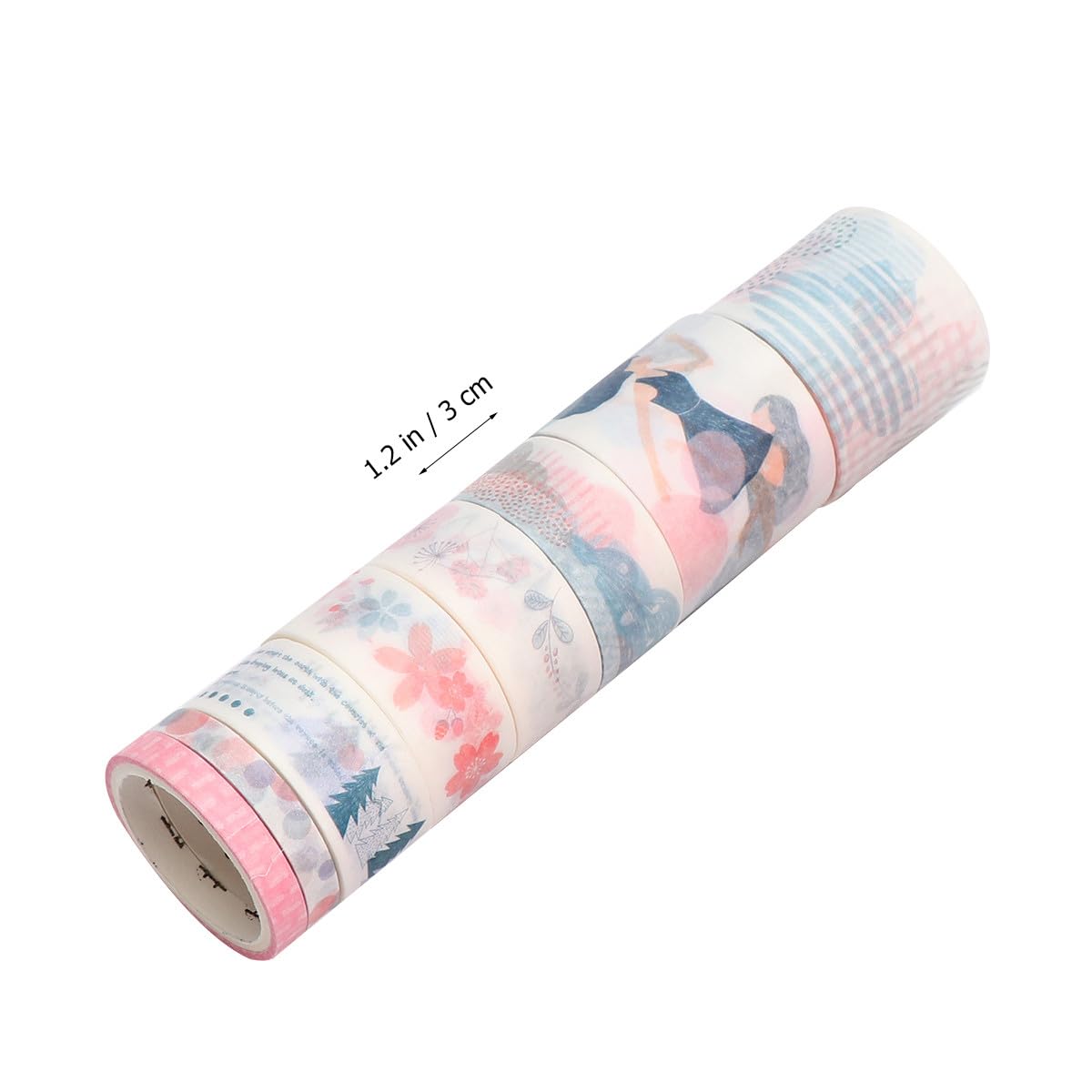 NUOBESTY 48rotoli Nastro Adesivo Carta Wasabi Per Scrapbooking e Decorazioni Di Adesivi Colorati Per Notebook e Diari Per Fai Da Te e Regali Creativi