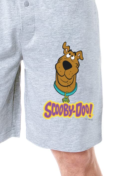 INTIMO Scooby-Doo Mens' Cartoon Title Logo Face Character Sleep Pajama Shorts2