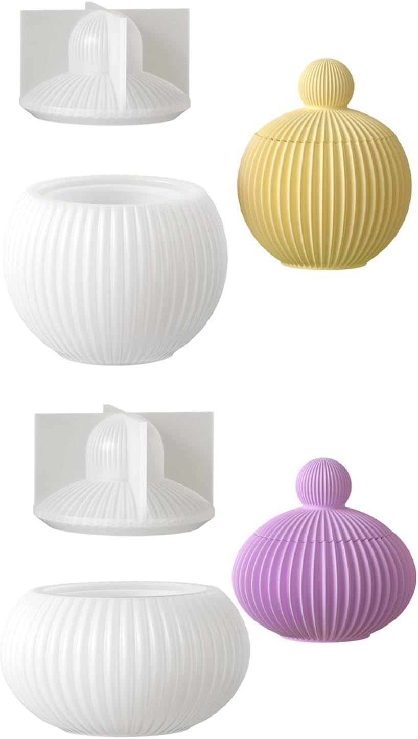 Silicone Striped Pattern Crafting with Lid, Short Pattern