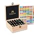 YogiTec Essential Oil Storage Box - 36 Slots Wooden Organizer Carrying Case for Aromatherapy Oils Bottle or Roller Bottles with Black Velvet Foam padding and Free 192 Labels