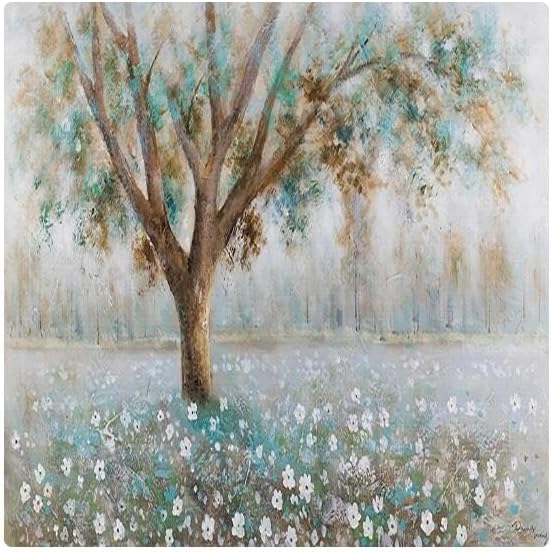 Custom Mural Wallpaper Fresh Oil Painting Trees Wildflower Scenery Wall Painting Living Room Study Home Decor Fresco Papel Tapiz-300Cm×210Cm