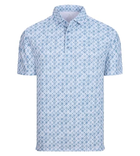 Image of Alex Vando Mens Golf Shirts Short Sleeve Breeze Quick-Dry Print Polo Shirt